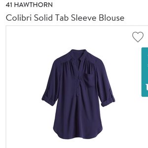 41 Hawthorn Blue rolled sleeve blouse